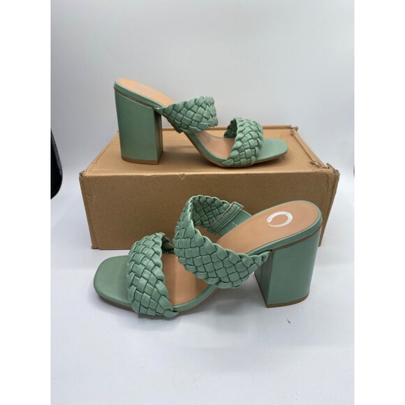 Journee Collection Womens Melissa Open Square Toe Block Heel Sandal Size 10M NWB - Picture 1 of 5